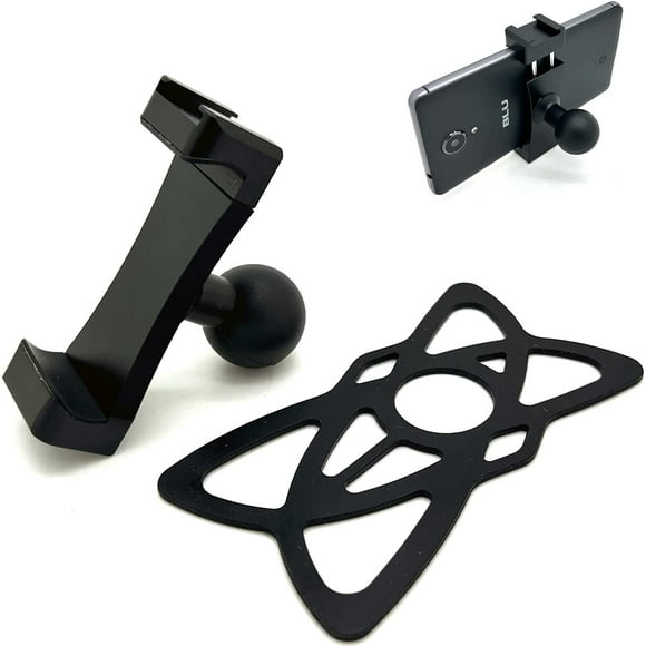 Heavy Duty Aluminum Phone Holder w/1" Ball Connection Compatible with RAM & ARKON 1 inch Ball Mount for Smartphones