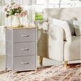 thumbnail image 4 of Eunos Nightstand with Removable Fabric Storage, 3 Drawer Small Dresser for Bedroom Hallway, Ash Grey, 4 of 7