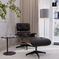 thumbnail image 5 of Mubson Sillon Lounge con Ottoman De Piel Genuina Silet Negro, 5 of 5