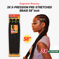 thumbnail image 2 of Express Beauty 100% Kanekalon Fiber African Collection Sensationnel 3X X-Pression Pre-Stretched Braid 58” Inch Hair (350 Copper) (3 Pack), 2 of 7