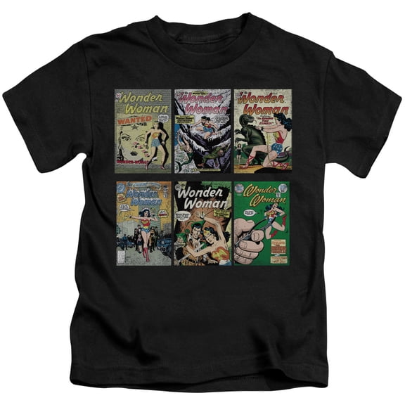 DC Comics Boys' Ww Covers Childrens T-shirt Black