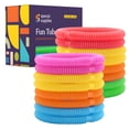 thumbnail image 1 of Suministros especiales Tubos divertidos para tirar y estirar para niños: juguete para abrir, doblar, construir y conectar, proporciona juego sensorial táctil y auditivo, plástico colorido y resistente, 1 of 5