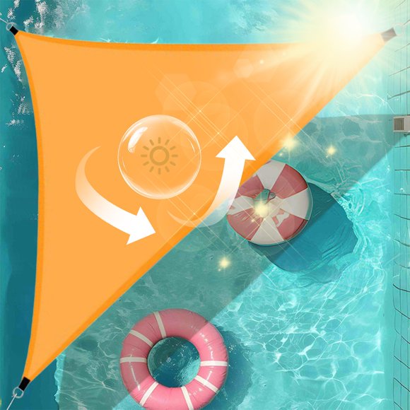 HCBY Voile d'Ombrage, Auvent Triangulaire anti-UV de 118,11 Pouces, Tissu Respirant à Haute Densité, Protection Solaire pour Terrasse Extérieure, Cour Arrière et Jardin avec Cordes d'Installation