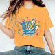 thumbnail image 5 of Camisetas de Cuello de Tripulación de Manga Corta para Mujeres Carta Impresa Camiseta 95% Poliéster 5% Spandex, Manga Corta Cuello Redondo Top Casual para Diario, 5 of 5
