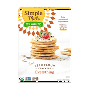 Simple Mills Organic Seed Flour Crackers, Everything Seasoning, Gluten-Free, 4.25 oz