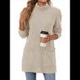 thumbnail image 2 of Camisas de Larga para Mujer, Blusas Túnica Casuales de Cuello Alto Albaricoque M, 2 of 10