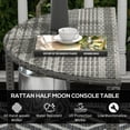 thumbnail image 4 of CoSoTower Half Round Side Table, PE Rattan Coffee Table with Metal Frame for Patio, Garden, Balcony, Grey, 4 of 7