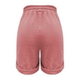 thumbnail image 4 of larppty Women Shorts for Seniors Summer Casual High Waisted Drawstring Wide Leg Womens Gauze Short Shorts（Watermelon Red， S）, 4 of 8