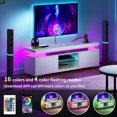 thumbnail image 2 of NovaCraft LED TV Stand for 65 Inch TV, Modern Gaming TV Stand with Power Outlet, High Gloss TV Console Entertainment Center with Storage and LED Lights for Living Room, Bedroom, 2 of 10