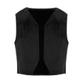 thumbnail image 4 of renvena Boys Girls Western Cowboy Vest Suede Tassel Jacket Outerwear Top Kids Fancy Party Black 10, 4 of 7