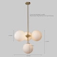 thumbnail image 5 of Mid Century Style Four Globe Light Brass Ceiling Sputnik Chandelier Pendant Light Fixture, 5 of 6