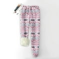 thumbnail image 4 of Women's Christmas Jogger Pants with Festive Red Design and Faux Fur Trim Holiday Lounge Wear, 4 of 4