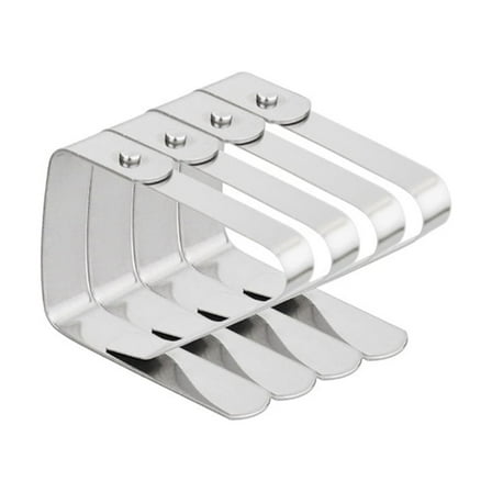 FRCOLOR 12pcs Square Stainless Steel Tablecloth Clips Adjustable Table Cloth Clamps - 2.5cm