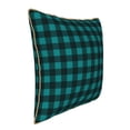 thumbnail image 2 of Haiem Teal On Black Plaid Print Velvet Soft Solid Decorative Square Throw Pillow Covers Set with Elegant Piping Christmas Cushion Case for Sofa Bedroom Car-16"x16", 2 of 8
