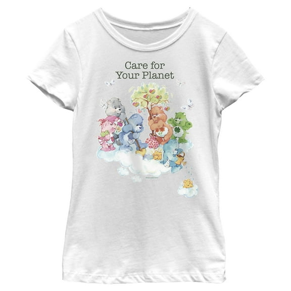 Girl's Care Bears Care for Your Planet Graphic Tee White X Large