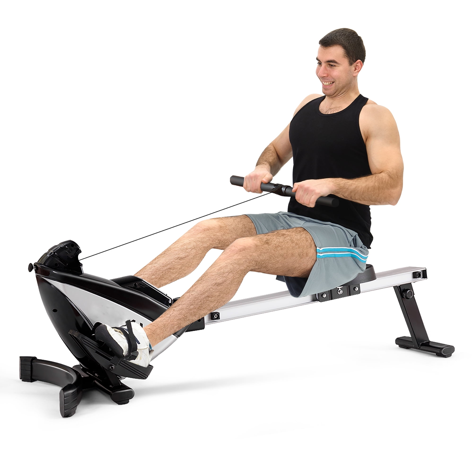 Sunny Health Magnetic Rowing Machine 8 Adjustable Resistance LCD Monitor Folding for sale online 