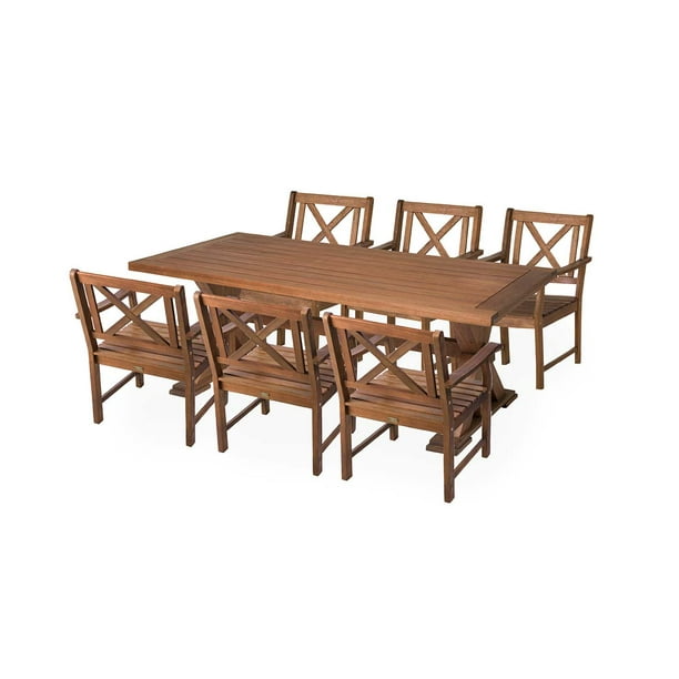 Claremont Eucalyptus Outdoor Dining Table 6 Chairs Natural Com Claremont Eucalyptus Outdoor Dining, Eucalyptus Outdoor Furniture Set