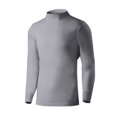 thumbnail image 2 of Men's Cotton thermal Turtle Mock Neck Shirts Long Sleeve Compression Fleece Lined Shirts Undershirt Base Layer Tops Big and Tall Size M-4XL Gray, 2 of 4