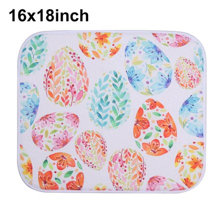 

16x18/18x24inch Washable Bunny Rabbit Absorbent Machine Fast Drying Pad Spring Easter Dish Drainer Mat Dish Drying Mats 16X18INCH