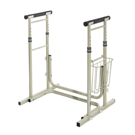 Essential Medical Supply Height Adjustable Standing Toilet Safety Rail with Foam Handles