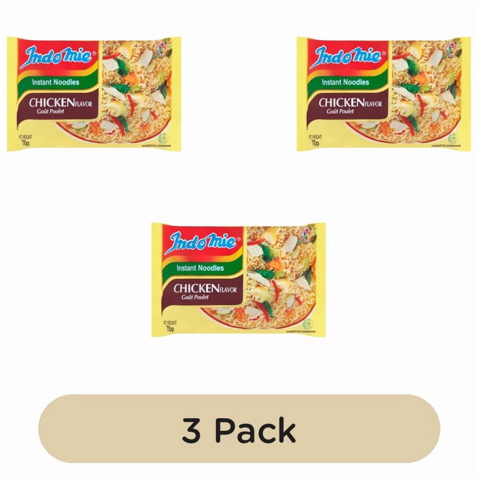 Indomie Instant Noodles Chicken Flavour 70g, British Import (Pack of 3)