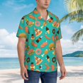 thumbnail image 5 of Hamburger Pizza Bacon Fast Food Hawaiian Shirts For Men, Summer Short-Sleeve Relaxed-Fit Button-Down Shirts Large, 5 of 9