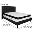 thumbnail image 4 of Flash Furniture Roxbury Queen Size Tufted Upholstered Platform Bed in Black Fabric with Memory Foam Mattress, 4 of 5