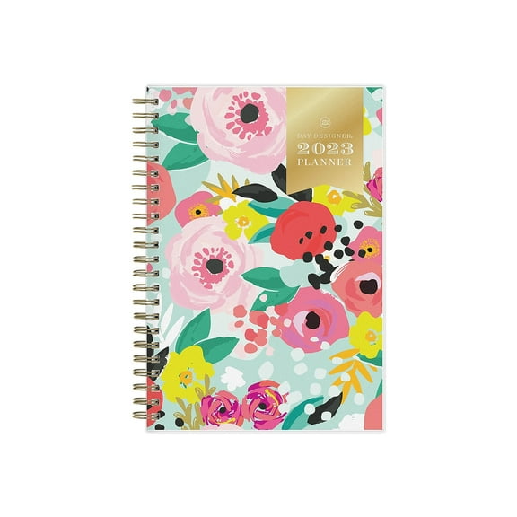 2023 Blue Sky Day Designer Secret Garden Mint 5" x 8" Weekly & Monthly Planner Multicolor (140103-23