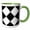 Green/White, variant on 3drose, Seamless Abstract Black and White Geometrical Dot Pattern Background, 11oz Two-tone Green Mug