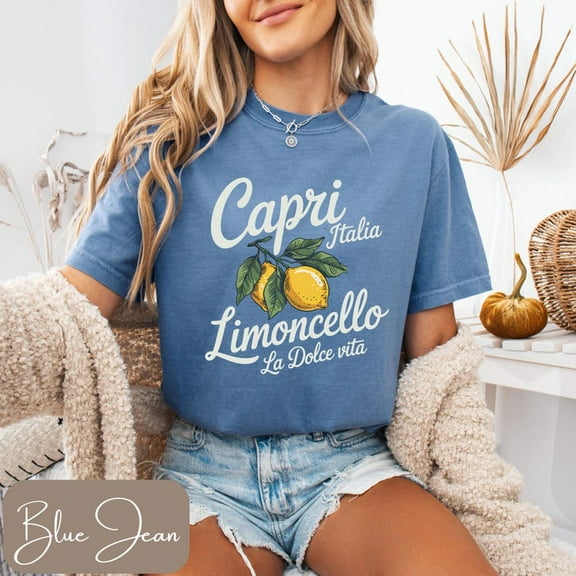 Limoncello T-shirt, Limoncello Shirt, Capri Italy Shirt, Amalfi Coast Tshirt, Lemon Shirt, Italian Lemons, Summer Fruit Tee TH100601