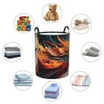 thumbnail image 5 of KLL Dynamic Fire Bird Art Waterproof Foldable Laundry Hamper Bucket with Handles for Storage Bin,Kids Room,Home Organizer (Small ), 5 of 7