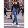 thumbnail image 4 of Cueply Long Sleeve Thermal Shirts for Women Lace Fleece Lined Stretch V Neck Tops Undershirt Base Layer, 4 of 8