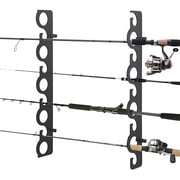 Fishing Pole Holder Wall or Ceiling Mount Rack, Fishing Rod Storage Rack, Holds 9 Rods for Home, Store, Cabin, Garage, Basement