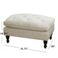 thumbnail image 5 of Cordoba Contemporary Button Tufted Fabric Ottoman, Cream, 5 of 10