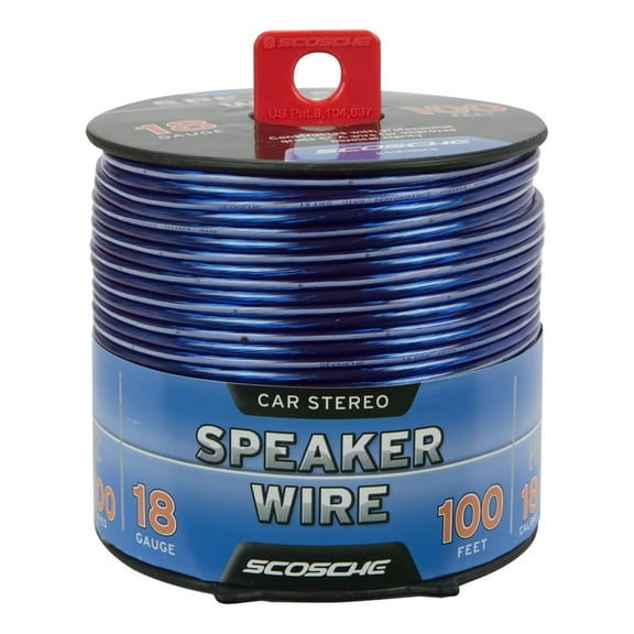 Scosche KS18100CS 18 Gauge CCA Car Stereo Speaker Wire Copper Clad Aluminium 100 Foot Spool