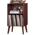 thumbnail image 1 of Soporte para tocadiscos Lerliuo Walnut con almacenamiento para 160 álbumes, 1 of 9