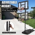 thumbnail image 2 of Adjustable Basketball Hoop 5.58–10FT, Outdoor Portable Basketball System with PC Backboard & Heavy Base, for Adults & Kids, Height Adjustable Goal for Driveway, Backyard, Indoor Use with Wheels, 2 of 7