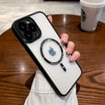 thumbnail image 4 of Magnetic for iPhone 13 Pro Max Case Compatible with MagSafe Camera Protection for Women Men, Hard Clear Back Cover, Luxury for iphone13 Pro Max Phone Cases (for iPhone 13ProMax (6.7inch), Black), 4 of 13