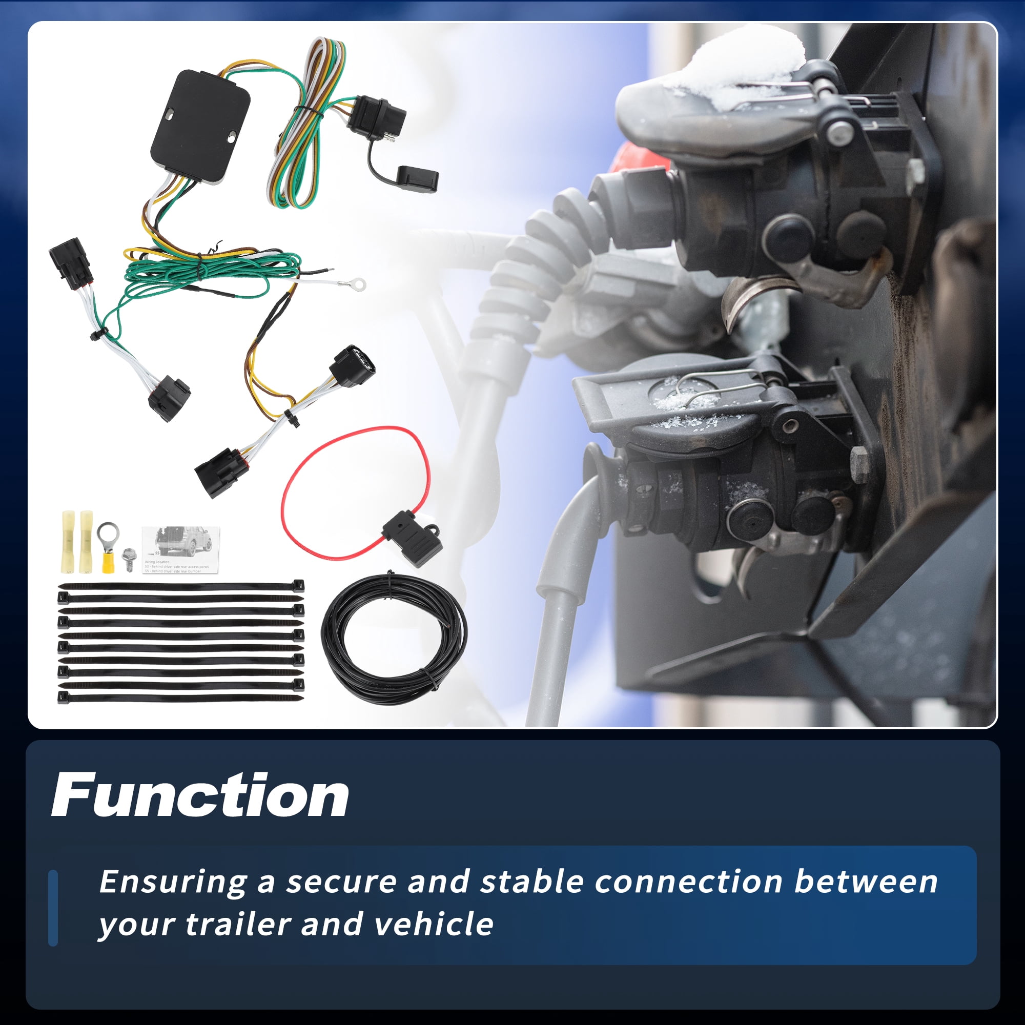 Unique Bargains 4 Pin Trailer Wiring Harness for Jeep Cherokee 2014 2015 2016 2017 2018