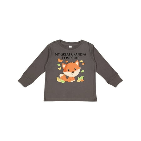 

Inktastic My Great Grandpa Loves Me- Little Fox Gift Toddler Boy or Toddler Girl Long Sleeve T-Shirt