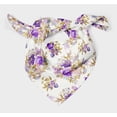 thumbnail image 3 of Bimba Purple Leaves,Lilac & Peony Floral Pure Silk Printed Scarf Dupatta Head Neck Wrap Bandanas For Women 40 x 80 Inches, 3 of 6