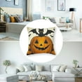 thumbnail image 5 of Happy Halloween Pillow Covers Pumpkin Bat Spider Web Throw Pillow Covers Boo Pillow Halloween White and Black Striped Pillow Case for Home Decor Couch Outdoor, 5 of 7