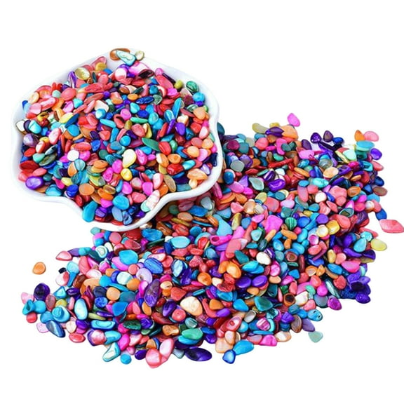 Natural Colorful shell Gravel Decorative ,Crystal Chips Bulk Decorative Tumbled Crushed Stones Gravel for Fish Tank Vase Filler Plant Pot