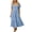 Blue, variant on Women 4th of July 250th Anniversary American Flag Floral Denim Maxi Dress, V-Neck Long Sleeve Vintage Patriotic Long Dress, Casual Summer Boho Western Style Sundress