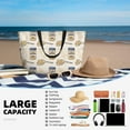 thumbnail image 6 of KLL Peanuts Print Large Beach Tote Bag Women Waterproof Sandproof Zipper Beach Tote Bag for Pool Gym Grocery Travel with Wet Pocket, 6 of 7