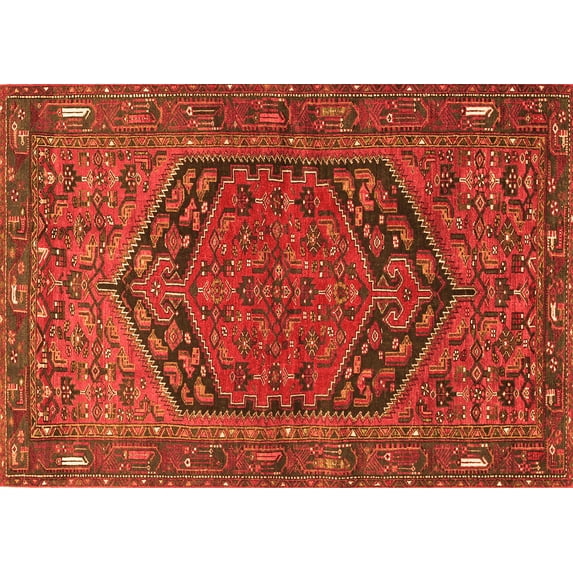 Ahgly Company Indoor Rectangle Persian Orange Traditional Area Rugs, 6' x 9'