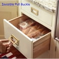 thumbnail image 2 of Manija abatible para muebles de 5 piezas - Manija para cajón oculta para puerta de gabinete de cocina - Manija conveniente, simplicidad moderna, anillo de tracción invisible de 64 mm JM, 2 of 5