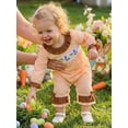 thumbnail image 4 of Miaouyo Baby Girls Jumpsuit, Long Sleeve Crew Neck Plaid Embroidery Rabbit Casual Romper Easter Clothes, 4 of 9