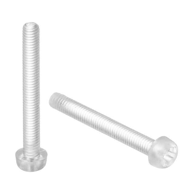 20Pcs M3x25mm Threaded Nylon Phillips Cross Pan Head Machine Screws Bolts Clear