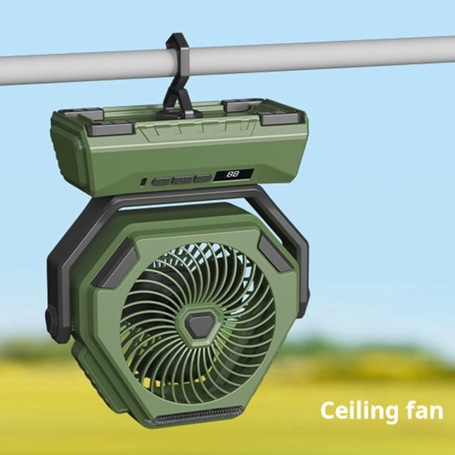 Sentmoon Personal Fan Mini Fan Shaking Head Outdoor Fan Silent 6-inch Lighting Digital Display Large Capacity Portable Camping Fan